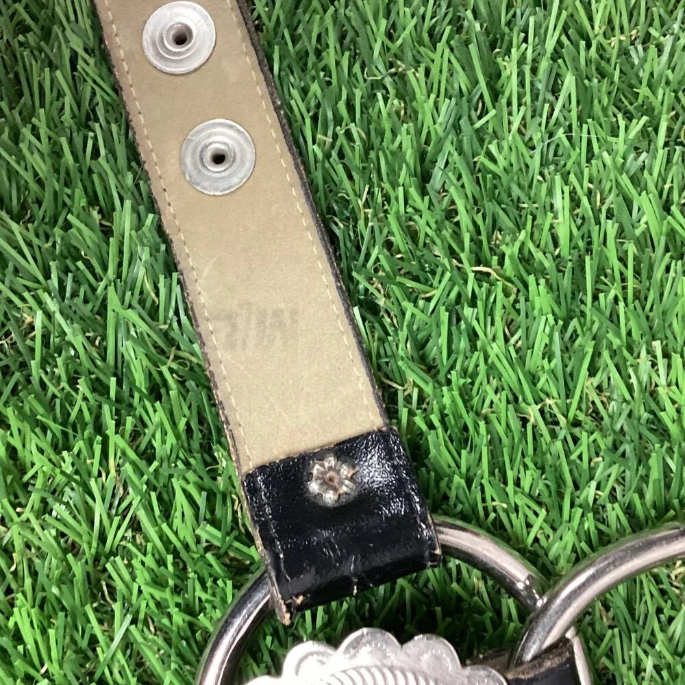 Vintage Leather Conch Ring Belt. M/L